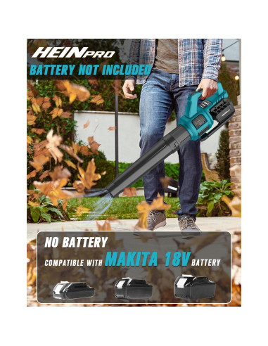 Soplador de Hojas Inalámbrico HEINPRO 18V Turbo 400 CFM