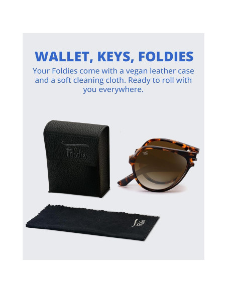 Gafas de sol plegables Newman UV400 con estuche de cuero