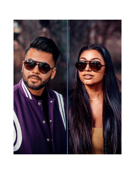 Gafas de sol plegables Newman UV400 con estuche de cuero