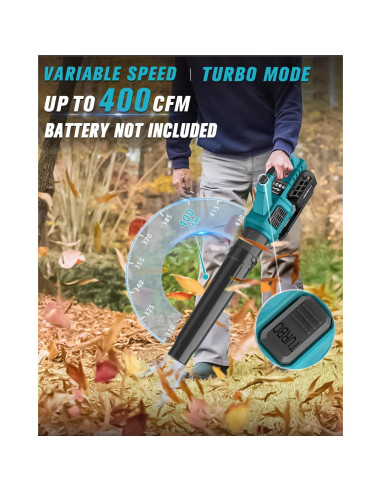 Soplador de Hojas Inalámbrico HEINPRO 18V Turbo 400 CFM