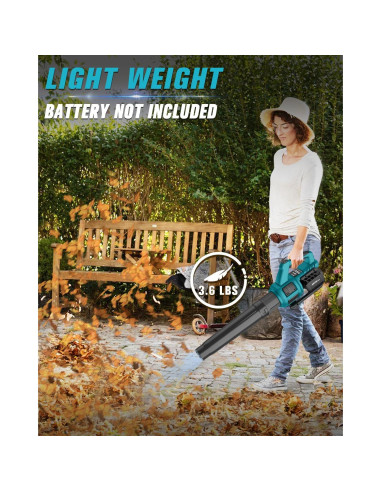 Soplador de Hojas Inalámbrico HEINPRO 18V Turbo 400 CFM