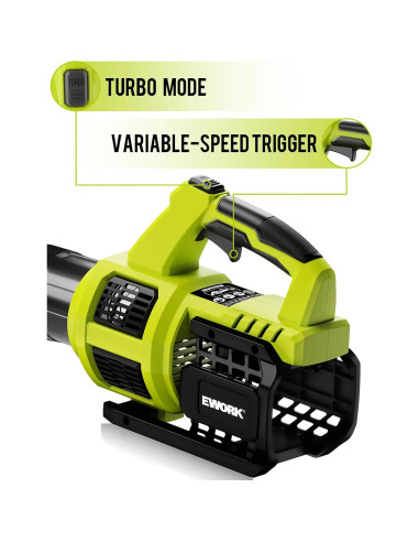 EWORK Soplador de Hojas Inalámbrico 21V Turbo 1.63kg