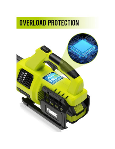 EWORK Soplador de Hojas Inalámbrico 21V Turbo 1.63kg
