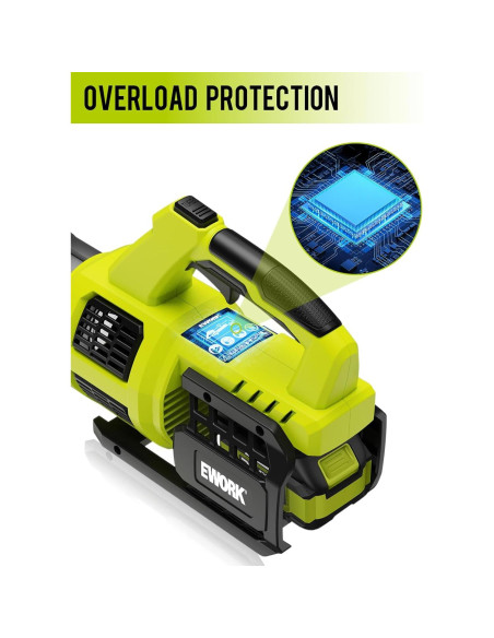 EWORK Soplador de Hojas Inalámbrico 21V Turbo 1.63kg