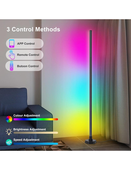 Lámpara de Pie LED RGBW YTDRGB 144,78 cm Control Remoto