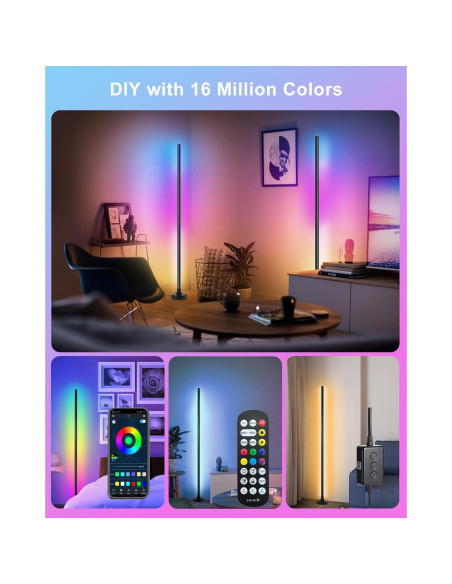 Lámpara de Pie LED RGBW YTDRGB 144,78 cm Control Remoto