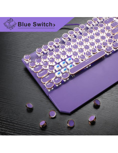 Teclado Mecánico Camiysn Retro Morado 104 Teclas USB 2