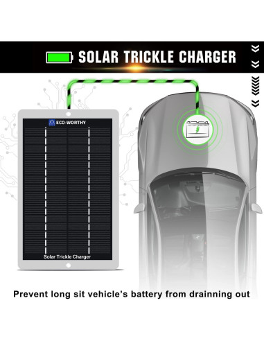 Cargador Solar ECO-WORTHY 12V 2.5W Portátil Impermeable