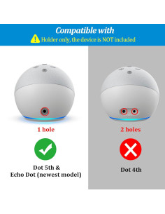 Soporte de Pared PlusAcc para Echo Dot 5ta Gen - Blanco 2