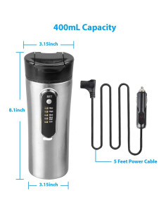Taza Calentadora TN TONNY 12V Acero Inoxidable 400ml 2