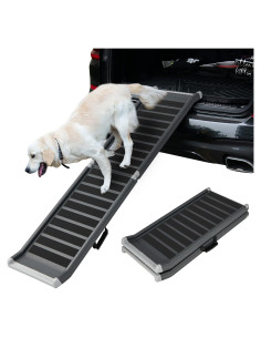 Rampa Plegable para Perros Giantex 160 cm Antideslizante Negra
