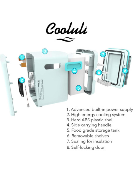 Cooluli Nevera Mini 10L Blanca - Enfriador y Calentador