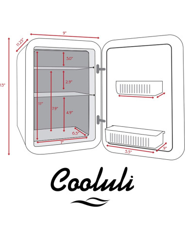 Cooluli Nevera Mini 10L Blanca - Enfriador y Calentador