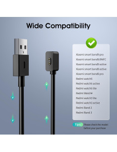 Cargador TiMOVO para Xiaomi Smart Band 9/8/Pro, 100 cm 2