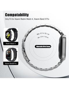 TiMOVO Banda Acero Inoxidable para Xiaomi Redmi Watch 4 2