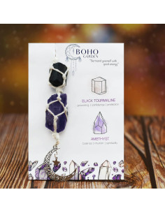 Colgante para Auto BOHO GARDEN - Turmalina y Amatista 2