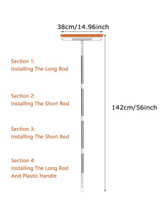 Escoba Mágica Euedue 142 cm Silicona para Suelos Naranja 2