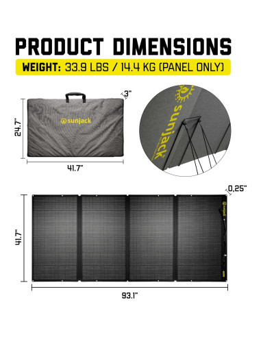 Cargador Solar SunJack 400W Plegable Impermeable 48V
