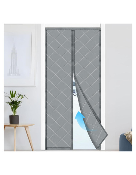 Cortina Aislante Magnética Mrsenloi 81x203 cm Gris