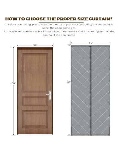 Cortina Aislante Magnética Mrsenloi 81x203 cm Gris