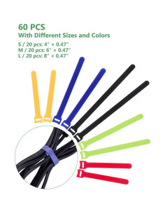 Correas de Cable OneLeaf 60 Pcs Multiusos Ajustables 2