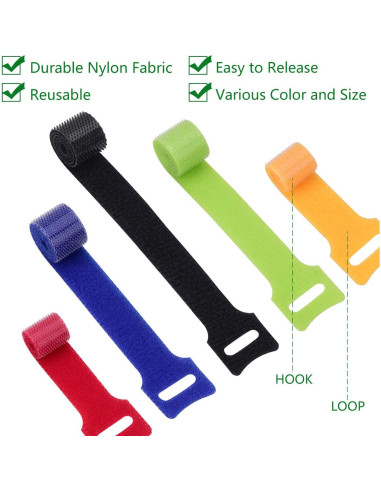 Correas de Cable OneLeaf 60 Pcs Multiusos Ajustables