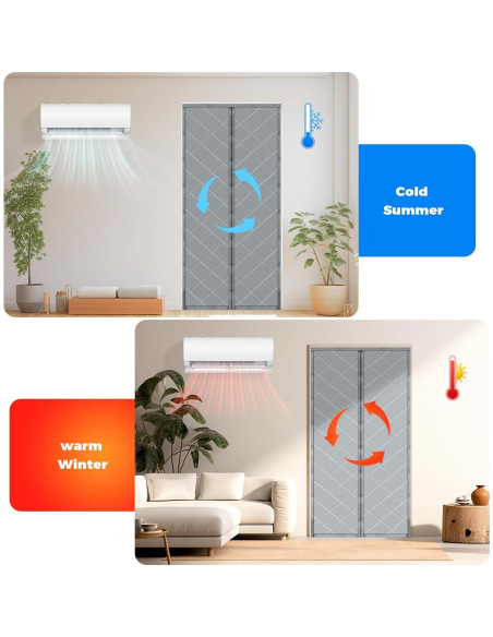 Cortina Aislante Magnética Mrsenloi 81x203 cm Gris