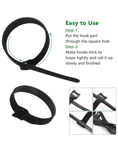 Correas de Cable OneLeaf 60 Pcs Multiusos Ajustables