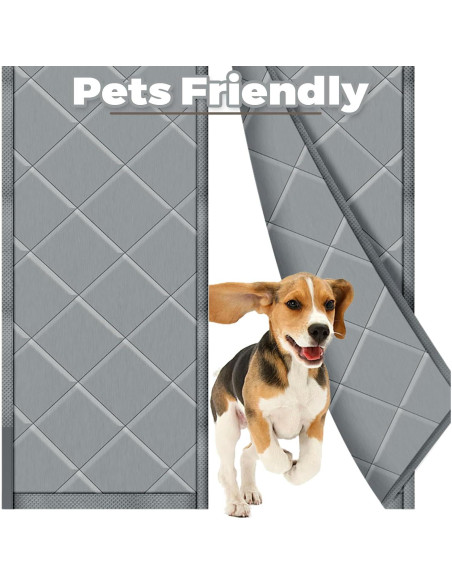 Cortina Aislante Magnética Mrsenloi 81x203 cm Gris