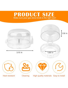 Cubiertas de Seguridad para Perillas de Estufa - 5 Paquetes - Transparentes 2