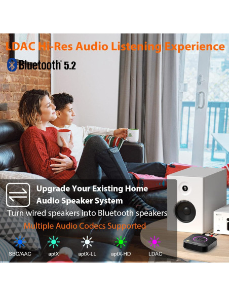 Receptor Bluetooth 5.2 1Mii B06S+ Audio Hi-Res Inalámbrico