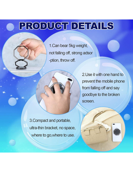 Soporte de Anillo para Teléfono Frienda 3 Piezas Ajustable