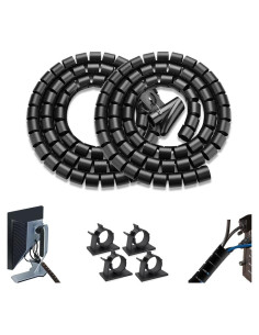 Manga Organizador de Cables Fanoshon 2 Pcs 1,52 m Negro