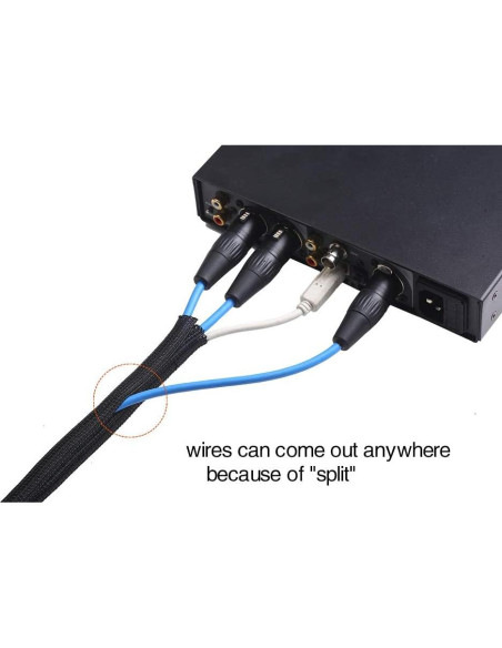 Protector de Cable Alex Tech 3,05m 1,27cm Negro