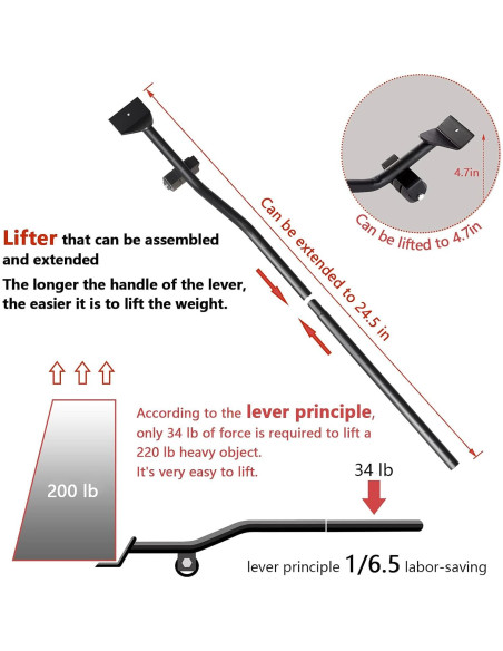 Juego de Mover Muebles ONEON con Ruedas y Elevador 299 kg Juego de Mover Muebles ONEON con Ruedas y Elevador 299 kg