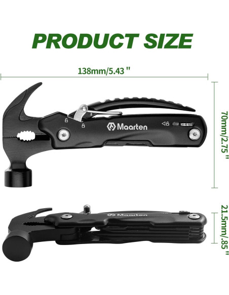 Martillo Multiherramienta Maarten 12 en 1 Acero Inoxidable