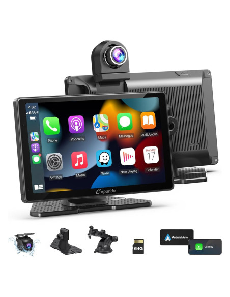 Carpuride W703 CarPlay 7" IPS con Cámara 4K y 1080P