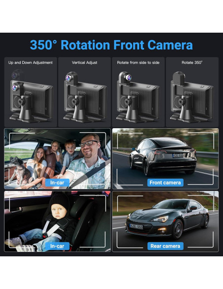 Carpuride W703 CarPlay 7" IPS con Cámara 4K y 1080P