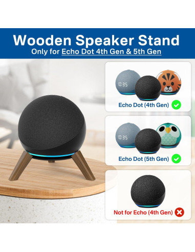 Soporte de Madera para Echo Dot 4ta y 5ta Gen - 2 Paquete