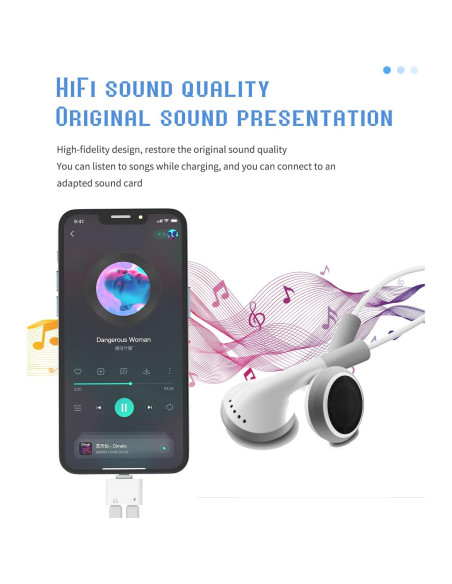 Adaptador Dual Lightning HOYULLI 2 en 1 para iPhone