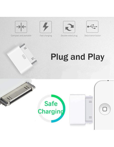Adaptador Lightning a 30 Pines Belcompany 1 Paquete Blanco