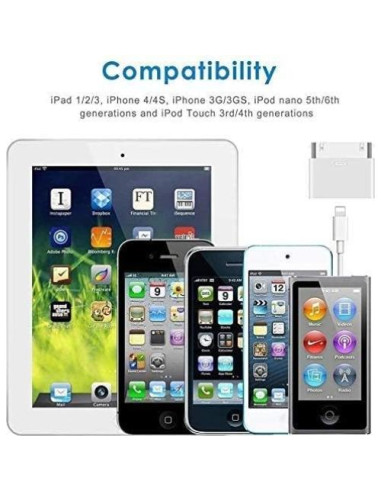 Adaptador Lightning a 30 Pines Belcompany 1 Paquete Blanco