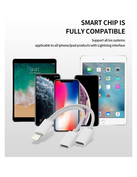 Adaptador Lightning Doble a Jack y Carga Zoyuzan 2 en 1