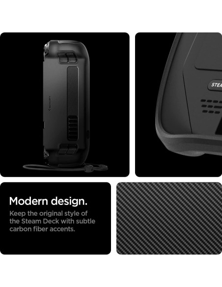 Funda Spigen Rugged Armor para Steam Deck LCD y OLED - Negro