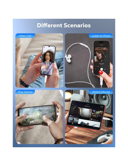 Adaptador de audio MoKo USB C a Lightning para iPhone 16/15