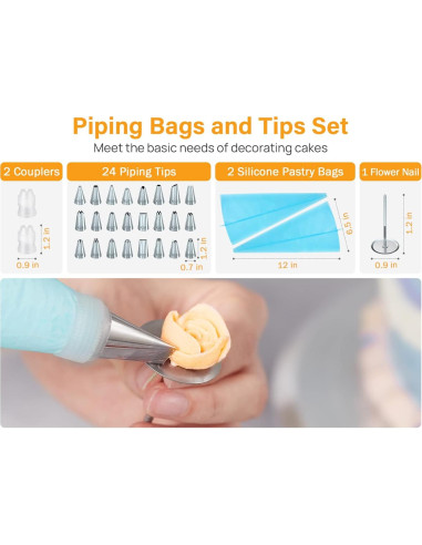 Kootek Soporte Giratorio de Pasteles 30,48 cm + Kit 35 Piezas