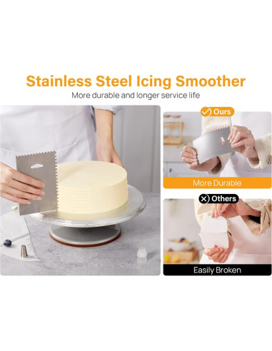 Kootek Soporte Giratorio de Pasteles 30,48 cm + Kit 35 Piezas