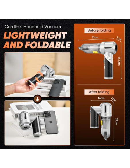 Aspiradora Portátil Saker HL133 Inalámbrica 17000PA Mini