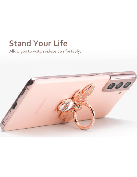 Soporte de Anillo para Teléfono Allengel Oro Rosa 360 Soporte de Anillo para Teléfono Allengel Oro Rosa 360
