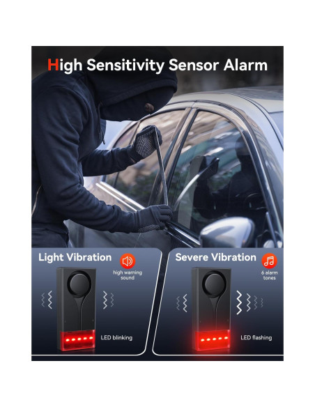 Alarma de Vibración Antirrobo ELECTOP 108dB Inalámbrica